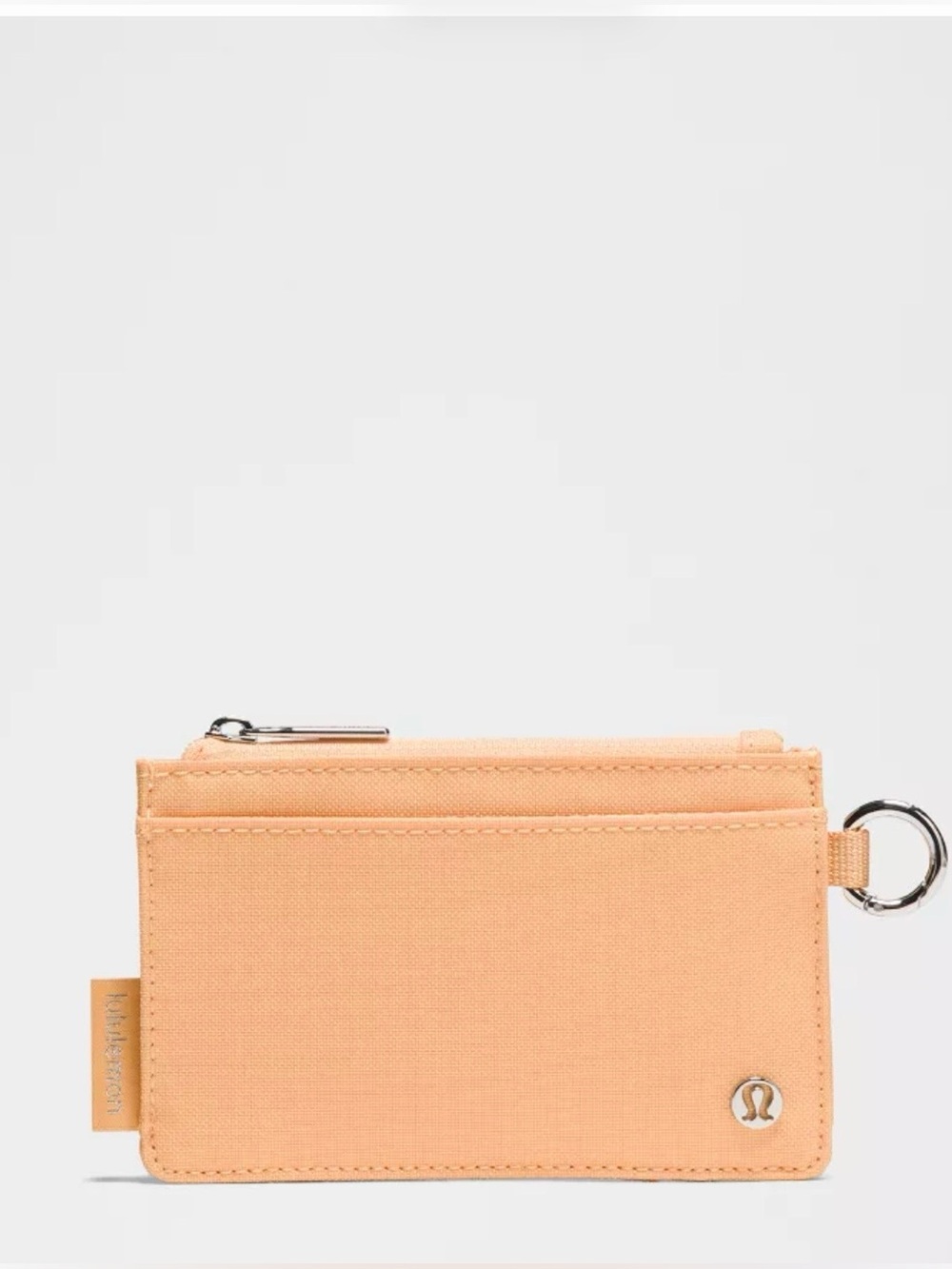 NWT lululemon Clippable Card Case with Key Ring, Rock Melon/Silver